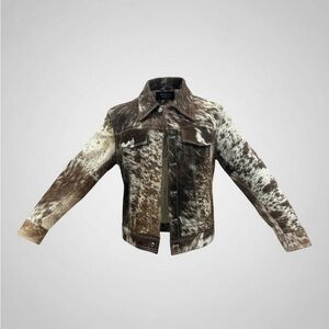 Men's Cowhide Brown and White Jacket